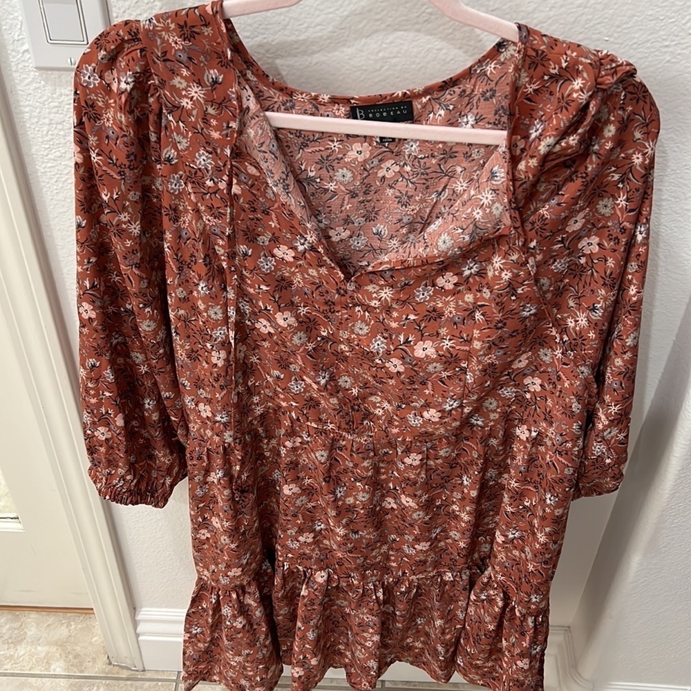 NEW bobeau Whitley Floral Babydoll Dress - Picture 5 of 7